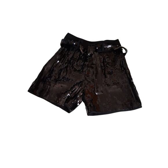 See By Chloe Black Sequin Shorts High Waisted Club Party Elegant Size 2 NWT - Picture 3 of 16